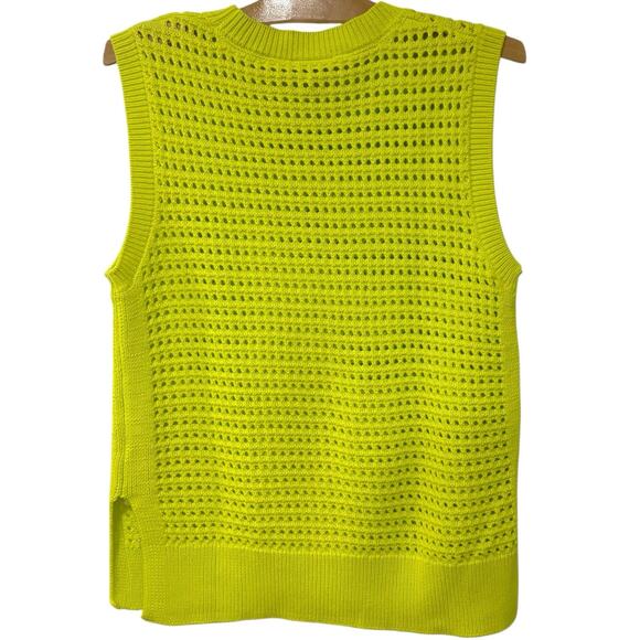 Varley | Tank Sweater Open Knit Darin Longline Yellow Cotton Year Round- Medium - Picture 9 of 9